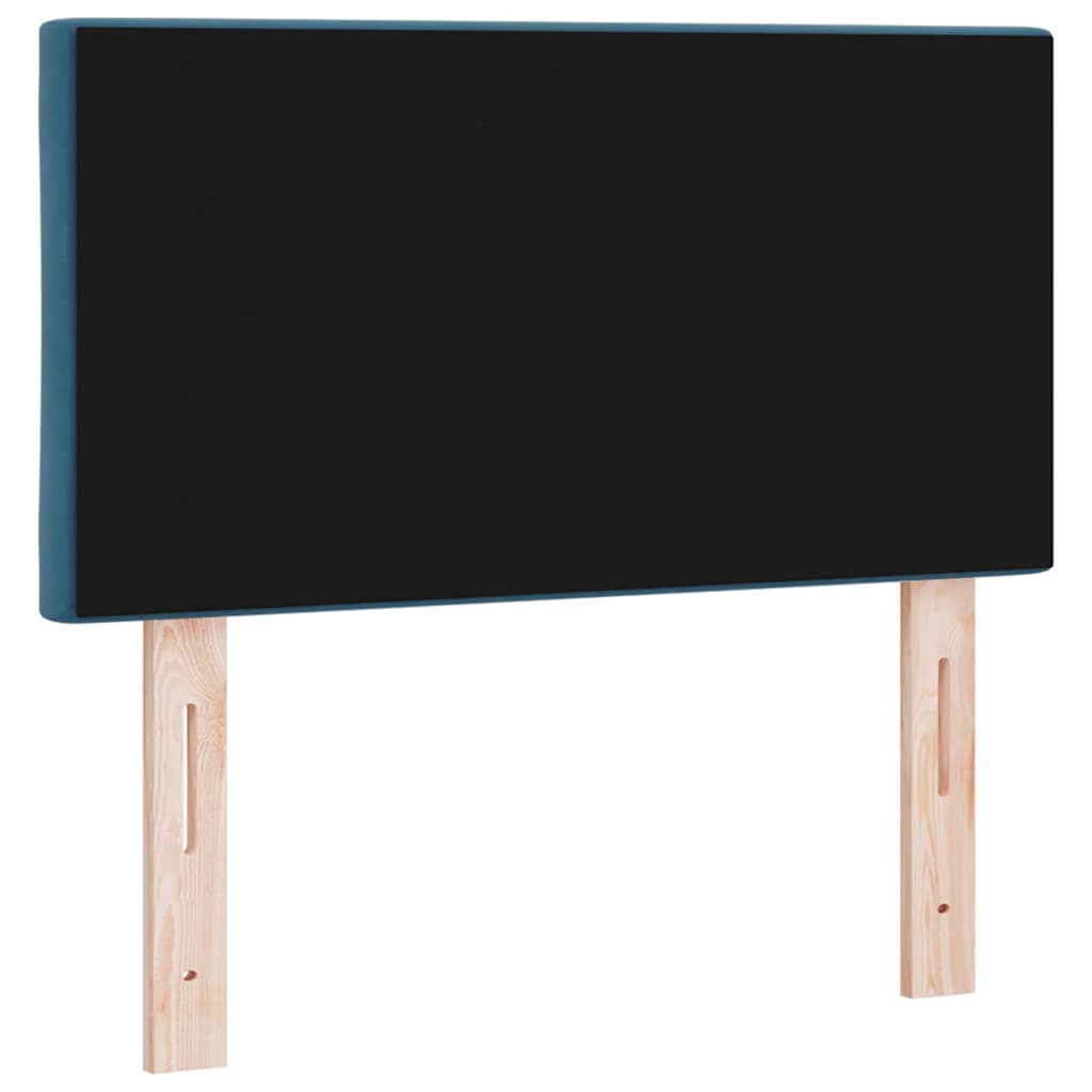 LED Headboard with LED Strip Lights Dark blue 80 cm Velvet